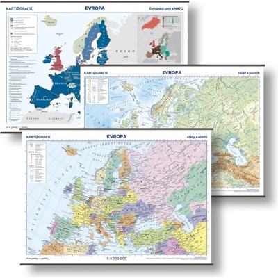 Kartografie PRAHA, a. s. Evropa – sada školních nástěnných map – velká