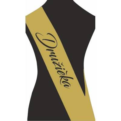 ON-DESIGN Šerpa DRUŽIČKA Barva: zlatá, Barva potisku: černá, Fonty písma: Blacksword
