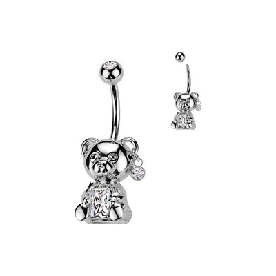 Šperky4U piercing do pupíku medvídek WP0073