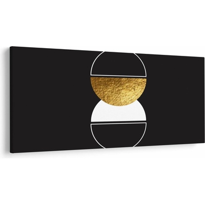 Obraz - Abstrakcia zlatá a čierna N⁰2, jednodielne 200x100 cm