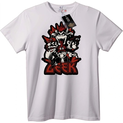 NOONEBRAND Тениска Гийк с Mario и Bowser - 2XL, Black