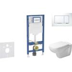 Geberit Duofix - Комплект за монтаж пред стена, тоалетна чиния D-Code и седалка със система „softclose, бутон Sigma20, бял/лъскав хром SANI11CP3104 (SANI11CP3104)