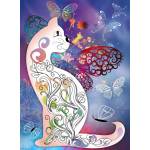 Grafika Art Puzzle - Puzzle Cat and butterflies - 2 000 piese