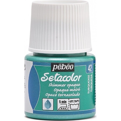 Pébéo Setacolor opaque farba na textil 42 shimmer turquoise 45 ml