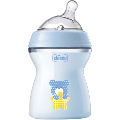 Chicco Бебешко шише Chicco Natural Feeling - Със силиконов биберон, 250 ml, за момче, асортимент (N0243)