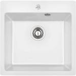 Inter Ceramic Гранитна кухненска мивка 5050 БЯЛА (5050white) Мивка за вграждане