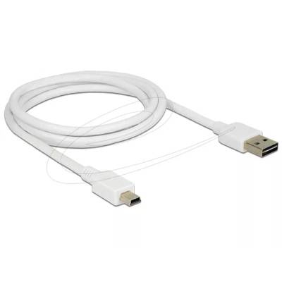 EASY-USB-A 2.0 мъжко към USB Mini-B мъжко, 1m , бял (DELOCK-85157)