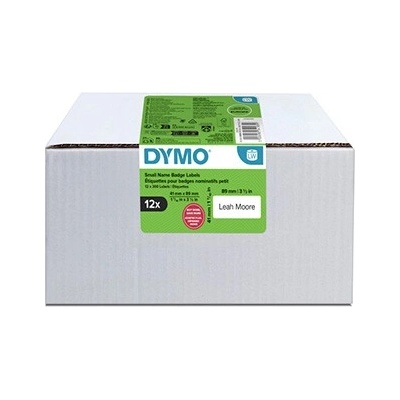 DYMO 2234183, 89mm x 41mm, на етикети за имена, сменяеми бялото оригинални хартиени етикети, 12 x 300 компютри (2234183)
