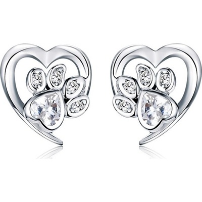 P&J Jewellery Stříbrné náušnice Milující tlapka SE24 stříbrná