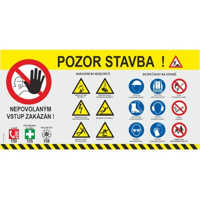 Pozor stavba banner s oky 150x300 cm – Sleviste.cz