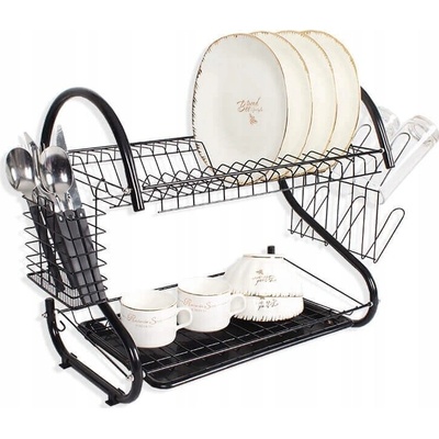 Odkapávač na nádobí dvouúrovňový odkapávač 43 cm černá MR-1025-43-BLACK