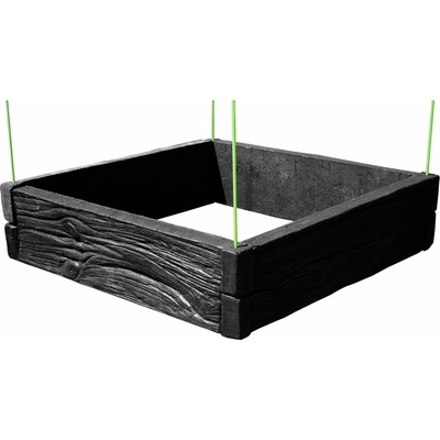 Barigadi Vyvýšený záhon betonový 100x100 x 25 cm, dřevo, antracit
