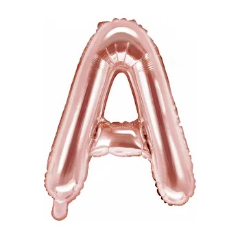 PartyDeco Балон от фолио Mini - Буква А 35см розово-златист