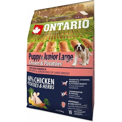 Ontario Puppy & Junior Large Chicken & Potatoes & Herbs 2,25 kg