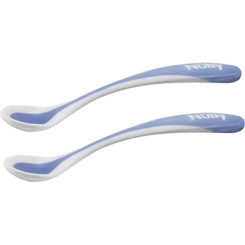 Nuby Lyžička kŕmiaca termo 2 ks modrá