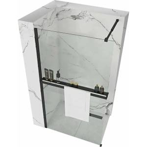 Rea Aero душ кабина 120x195 см с рафт и черна опора (5902557351763+5902557355372)