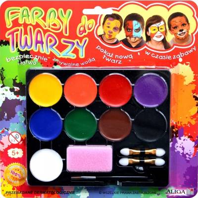 Farby na tvár Aliga 9 ks x 4 ml