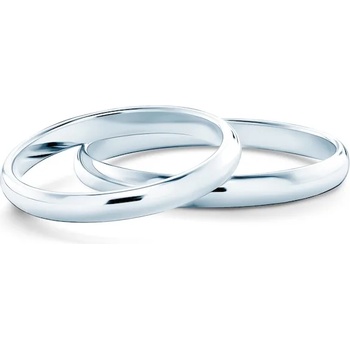 Image 1 of SAVICKI Сватбени халки: бяло злато, полукръгъл профил . 2 мм