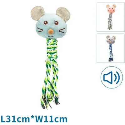 Nobleza plyšová myš se šňůrou 31 cm zelená