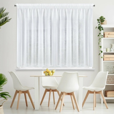 EUROFIRANY ZÁCLONA NA PÁSKE MIREA 350X150 CM BIELA