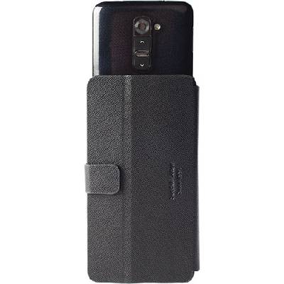 Универсален кожен калъф, тип портфейл за Desire 310, One X, Galaxy Alpha, Galaxy A3, Nexus 4 и други - Krusell Malmö FlipWallet Slide 3XL (черен) (76091)