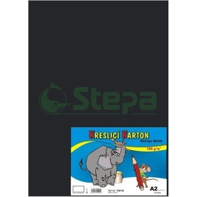 Stepa Karton kreslící A2/10 ks ČERNÝ 180g 2118