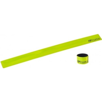 Reflexní pásek FORCE samonavíjecí 38 cm, žlutý