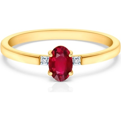 SAVICKI Годежен пръстен savicki: двуцветно злато, рубин, диаманти