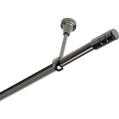 OK-GarnýžeCZ - Garnýž kovová jednořadá 19mm Cylinder onyx 210 cm do stropu / na tunýlek - bez kroužků