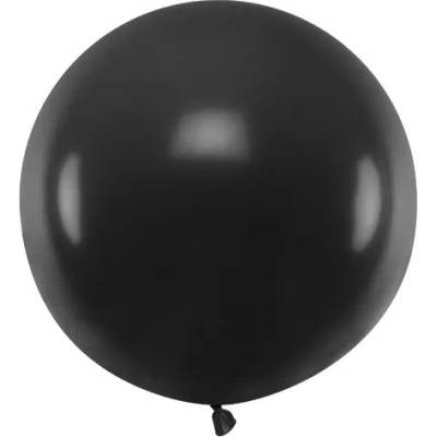 Party Deco Голям Латексов Балон, Черен, 60см (olbom-010)
