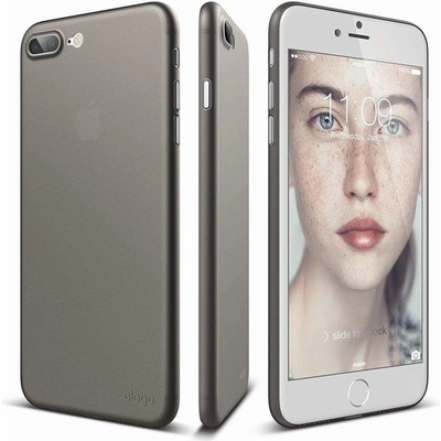 elago Inner Core Case - тънък полипропиленов кейс (0.4 mm) и HD покритие за iPhone 8 Plus, iPhone 7 Plus (тъмносив)