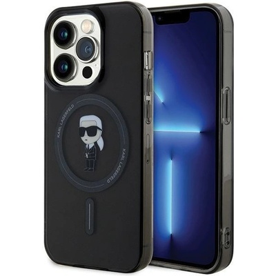 KARL LAGERFELD Кейс Karl Lagerfeld KLHMP15XHFCKNOK за iPhone 15 Pro Max 6.7"", черен / черен, твърд, IML Ikonik MagSafe