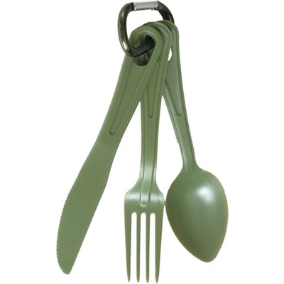 Mil-Tec Американски прибори за хранене 3 части от поликарбонат маслина (14628101)
