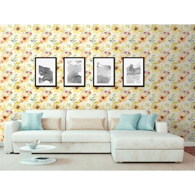 DIMEX ART Луксозна флизелинова тапета жълти и оранжеви цветя