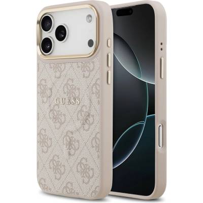 GUESS PU Leather 4G Gold Frame MagSafe Задна крышка за iPhone 17 Pro Max Pink Guess | Rozov | ЖЕНИ | UNI