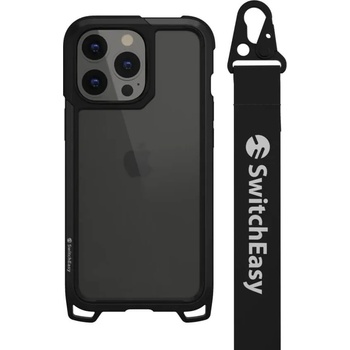 SwitchEasy Odyssey Classic Black Case - удароустойчив хибриден кейс с връзка и карабинер за iPhone 13 Pro (черен)