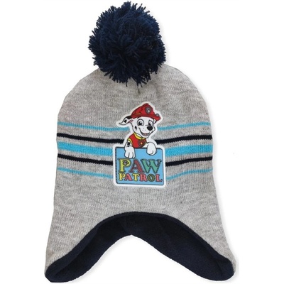 EplusM chlapecká zimní čepice s bambulí Tlapková patrola Paw Patrol šedá