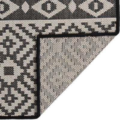 Pure Line Home Градински плоскотъкан килим Tribal, черни шевици