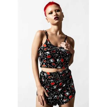 KILLSTAR Дамски потник (пижама) KILLSTAR - Gnomies Cropped Cami - Черен - KSRA004640