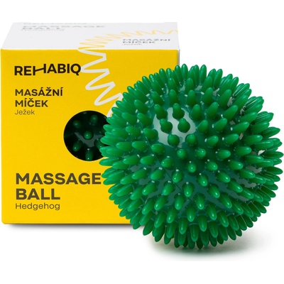 Rehabiq Masážna loptička ježko, 9 cm, zelená