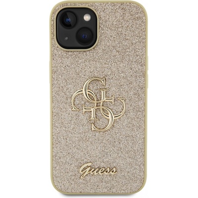 Guess PU Fixed Glitter 4G Metal Logo iPhone 13 zlaté