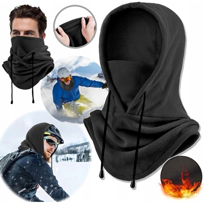 Termální kukla z polaru unisex, větruodolná, univerzální, černá