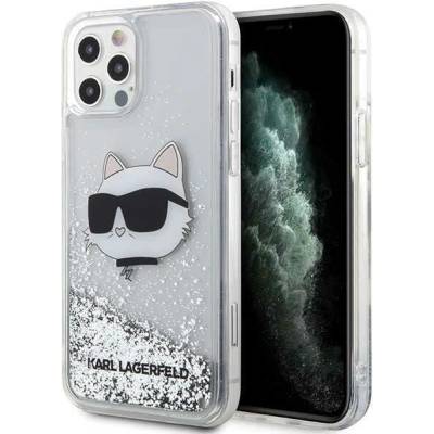 KARL LAGERFELD Кейс Karl Lagerfeld KLHCP12MLNHCCS за iPhone 12 / 12 Pro 6.1", сребрист / сребрист, твърд, Glitter Choupette Head (KF001540-0)