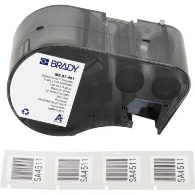 Brady M5-97-481 / 170884, 22.86 mm, Polyester, черно копиране / бял фон (170884)