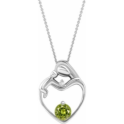 Eppi Přívěsek matka a dítě s olivínem a diamantem Ella P35019
