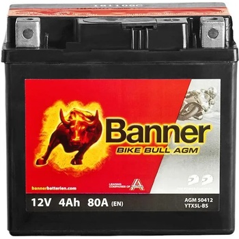 Image 1 of Banner Bike Bull AGM 12V 4Ah right+ YTX5L-BS (504 12)