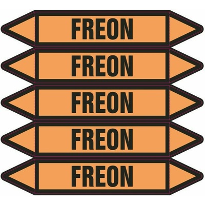 Grafiko | freon - dle ČSN 13 0072 - Materiál Samolepící PVC folie, Rozměr aršík 5ks šipka 250x52mm