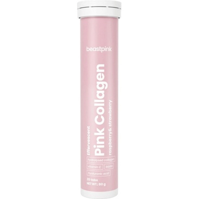 BeastPink Pink Collagen jahodová malina 20 šumivých tablet