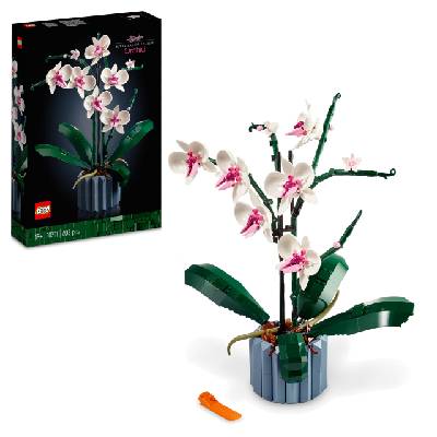 Botanicals Orchid - Artificial Plants Set with White and Pink Flowers - Model Kit for Adults - Home and Room Decoration - Botany Collection - Gifts for Women and Men 10311
