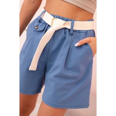 Kesi šortky ART53000 s vysokým pasem a páskem modrá
